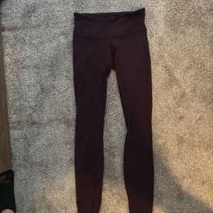 Maroon Mid-Waisted Lululemon Leggings